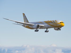 Scoot Boeing 787 mid-air. | Photo by Scoot / NHA File Photo