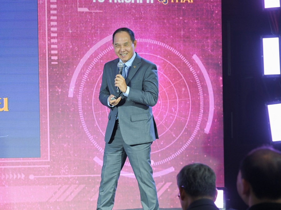 Mr. Chai Eamsiri, chief executive officer of Thai Airways, speaking at the President’s Distinguished Speaker Series under the theme: “From Turbulence to Triumph: Thai Airways’ Journey from Recovery to Ascent” hosted by Chulalongkorn University. 29 May 2025. | Photo by Chulalongkorn University / NHA File Photo