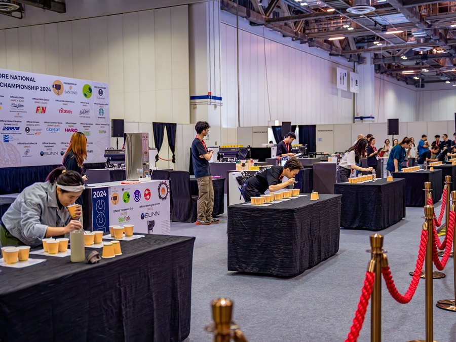Competitors at Singapore National Coffee Championship 2024. | Photo by SIGEP Asia / NHA File Photo