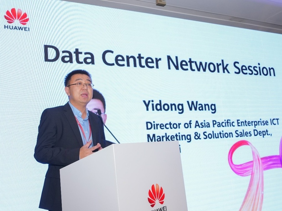 Wang Yidong, director of Huawei's Asia Pacific ICT Marketing and Solution Sales Department, delivering a keynote speech at the Huawei Network Summit 2025 (Asia Pacific) in Hong Kong. 6 June 2025 | Photo by Huawei / NHA File Photo