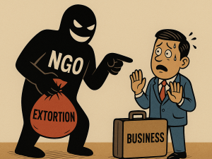 A closer look is needed into the rise of NGOs acting as fronts for extortion and coercion, threatening businesses and undermining public trust in genuine civil society efforts — a growing menace that demands urgent regulatory attention, writes Big Boom Media Group Editor-in-Chief Terence Fernandez. | Illustration by Scoop gfx, 11 June 2025 | NHA File Photo