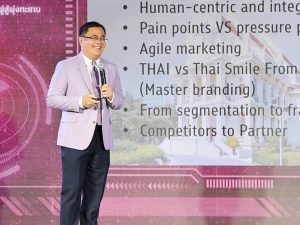 Professor Dr Wilert Puriwat, president of Chulalongkorn University, speaking at the President’s Distinguished Speaker Series under the theme: “From Turbulence to Triumph: Thai Airways’ Journey from Recovery to Ascent” hosted by Chulalongkorn University, Thailand. 29 May 2025. | Photo by Chulalongkorn University / NHA File Photo