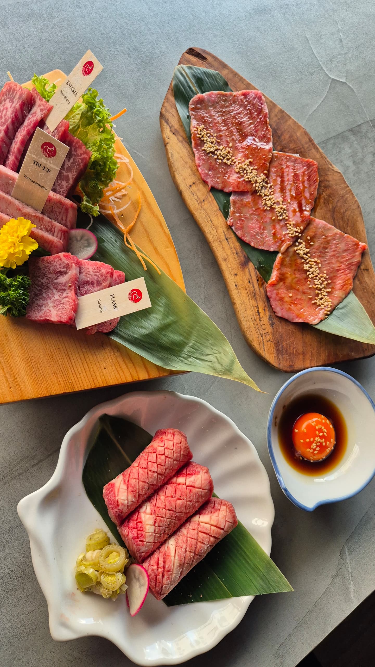 The selection of A5 Wagyu from Japan at Ushiraku Modern Yakiniku in Bangsar. Some of the cuts come with a special marinate that brings out the flavour | Photo by Somaya Ong / NHA File Photo