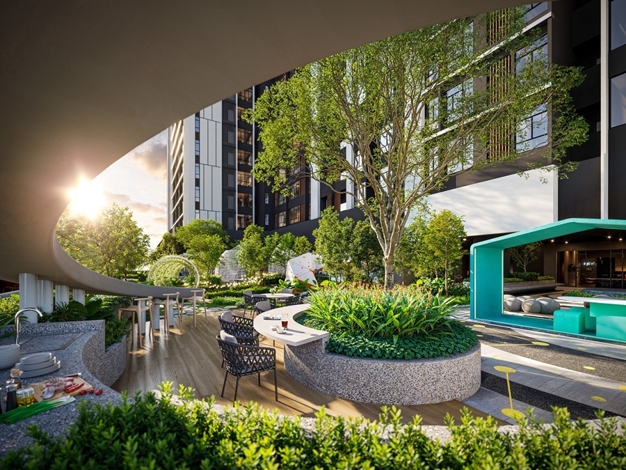 A cosy BBQ terrace set amidst gardens, perfect for casual get-togethers. | Photo by Majestic Gen / NHA File Photo