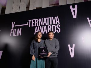 A special mention goes to the film "Happiness" for an uncompromising portrayal of a terrible burning issue present in any part of the world. This award was presented at the Alternativa Film Awards 2023 in Almaty, Kazakhstan. | Photo by Alternativa by inDrive / NHA File Photo