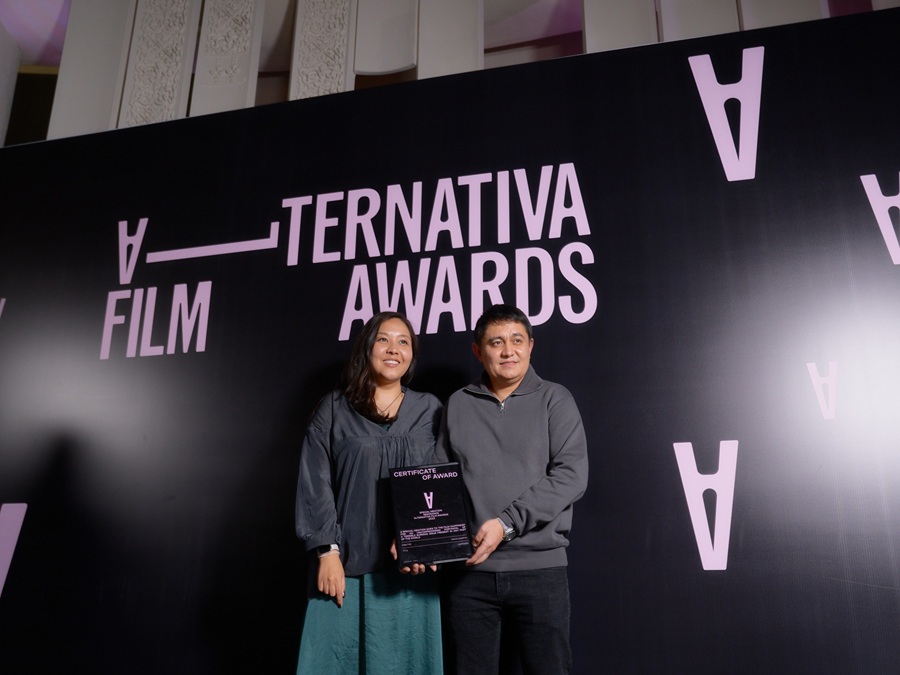A special mention goes to the film "Happiness" for an uncompromising portrayal of a terrible burning issue present in any part of the world. This award was presented at the Alternativa Film Awards 2023 in Almaty, Kazakhstan. | Photo by Alternativa by inDrive / NHA File Photo