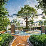 An outdoor fitness zone designed for daily exercise and active routines, set amidst landscaped greenery for a refreshing wor