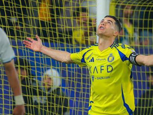 Photo of Cristiano Ronaldo after scoring a goal. | Photo extracted from Saudi Tourism Authority's media kit for its latest campaign featuring Cristiano Ronaldo.