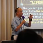 Dr. Edward, Consultant Geriatrician at Sunway Medical Centre, presenting his talk titled “The Ageing Games_ Fact vs Fiction_”