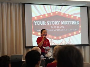 Dr. Toh Ee Lyn, Health & Wellness Advisor of Sunway Sanctuary, delivering her talk titled “Your Story Matters”. | Photo by Sunway Sanctuary - October 2025 / NHA File Photo