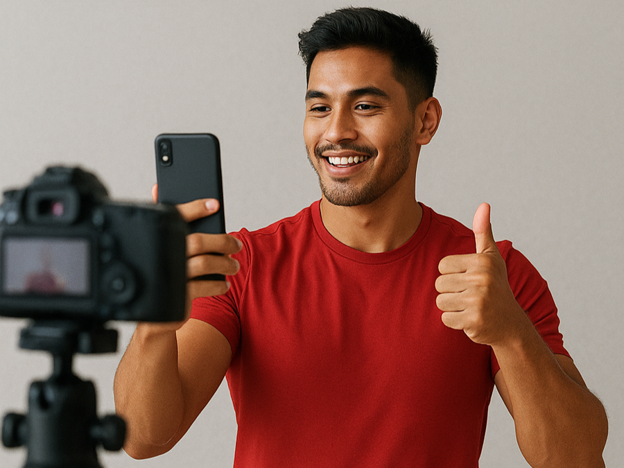 A sports influencer creating digital content. | Photo for illustrative purposes only. | Photo generated by ChatGPT (OpenAI) / NHA File Photo