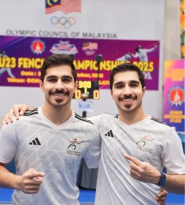 Twins on the piste! Mohammed and Hamed Al Mazmi 🇦🇪 represent Team UAE at the U23 Asian Fencing Championships in Kuala Lumpur. An incredible resemblance, but their weapons make the difference: Mohammed shines in Épée, while Hamed excels in Sabre. | Kuala Lumpur, Malaysia. 22-26 October 2025 | Photo by Fencing Confederation of Asia (FCA) / NHA File Photo