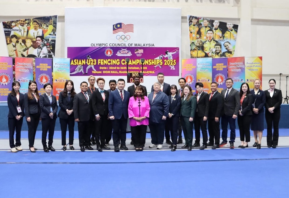 The Asian U23 Fencing Championship 2025 in Kuala Lumpur was also made possible with the dedicated presence of referees, technical, and administrative committee members working together to ensure fairness, excellence, and the success of this remarkable continental event. | Kuala Lumpur, Malaysia. 22-26 October 2025 | Photo by Fencing Confederation of Asia (FCA) / NHA File Photo