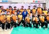 Rusni Abu Hassan, President of the Malaysian Fencing Federation (centre), with the men’s foil, sabre and epee team members at SEA Games 2025 in Bangkok, Thailand. | Photo by MFF / NHA File Photo