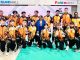 Rusni Abu Hassan, President of the Malaysian Fencing Federation (centre), with the men’s foil, sabre and epee team members at SEA Games 2025 in Bangkok, Thailand. | Photo by MFF / NHA File Photo
