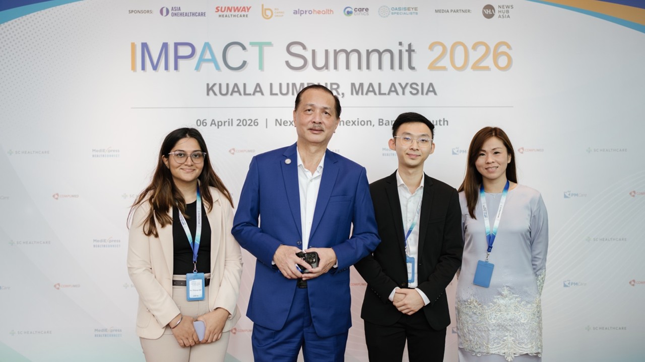 From left to right: Dr. Thiviya Gill, Tan Sri Dato’ Seri Dr. Noor Hisham Abdullah, Dr. Bryan Mok, and Ms. Choong Pooi Yi. Source: Press Release – IMPACT Summit 2026